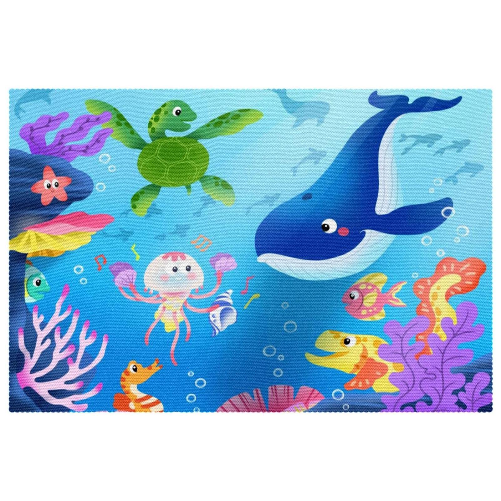 Set de table antidérapant animaux marins protecteur thermique pour repas