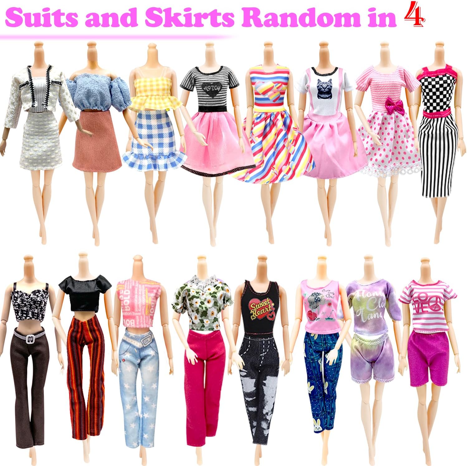 Dolls Clothes and Accessories, Bunk Bed Playset, 2 Pajamas, 2 Fashion Dresses, 2 Clothing Outfits, Bedroome Set for 11.5 inch Dolls, with 2 Blankets