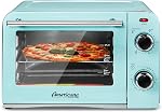 Elite Gourmet by Maximatic Americana Collection ETO147M Diner 50’s Retro Countertop Toaster oven, Bake, Toast, Fits 8” Pizza, Temperature Control & AdjCatable 60-Minute Timer 1000W, 2 Slice, Mint