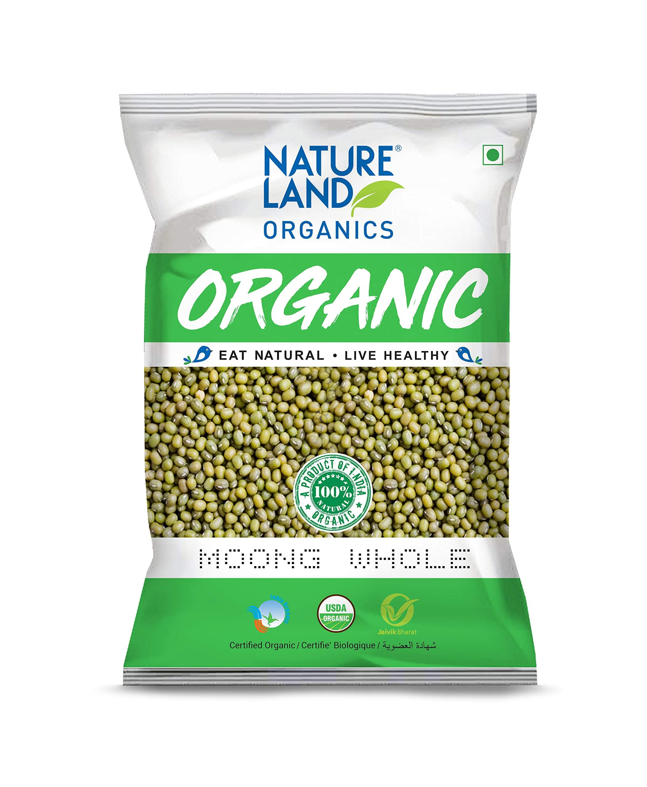 Natureland Organics Moong Sabut / Whole Daal 500 Gm (Pack of 3) - Organic Pulses (B07B9W6GP5) Amazon Price History, Amazon Price Tracker