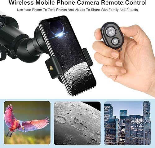 Miniatura 8 de Telescopio para niños y adultos telescopios refractores astronómicos de apertura de 2756in de 19685in soporte AZ de alta transmisión totalmente