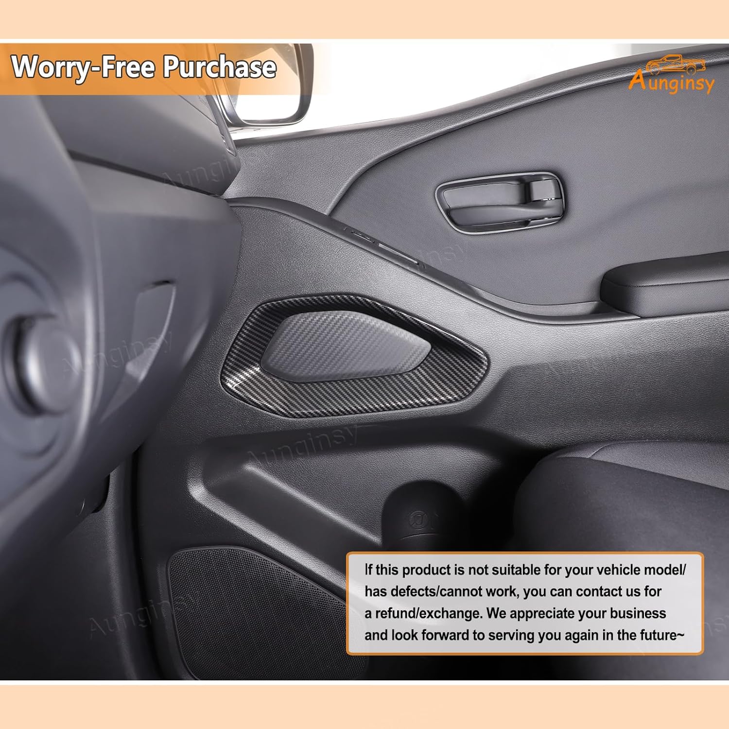 Aunginsy Car Inner Front Door Panel Frame Trim Compatible with Nissan Frontier 2022 2023 2024 2025 Front Side Door Anti-Scratch Panel Look Decorative Cover Protector Sticker ABS Interior Accessories