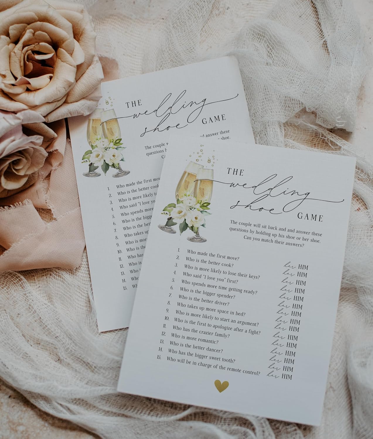 Your Main Event Prints Bridal Shower Wedding Shoe Game – 50 Cards | Fun & Unique Ice Breaker for Bridal Showers, Bachelorette Parties, & Engagement Celebrations