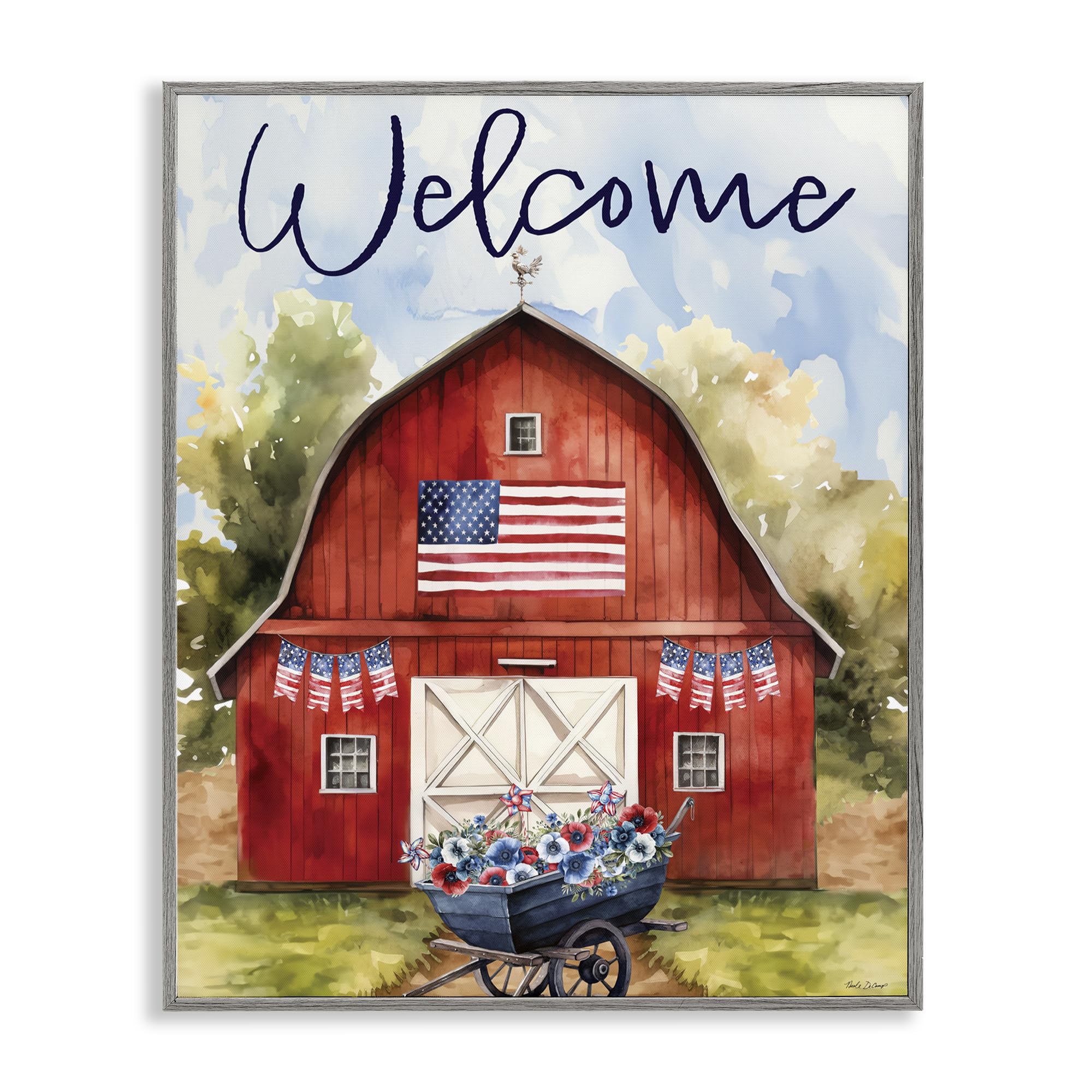 American Countryside œuvre d'art Giclée encadrée premium