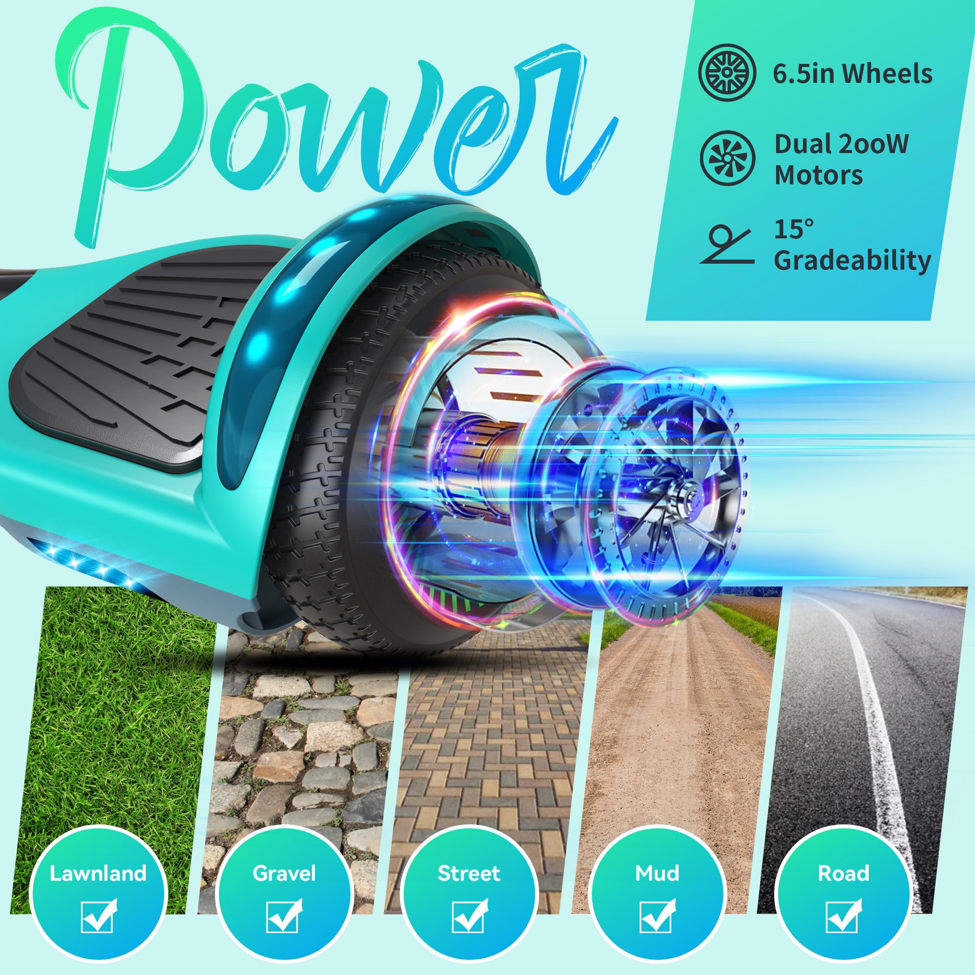 Gemischte Farbe Hoverboard, mit Bluetooth und bunten Lichtern Self Balancing Scooter