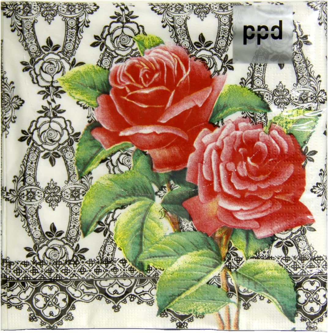 PPD Fashion Paper Towel L retoropauda- Rose Lace 06264l