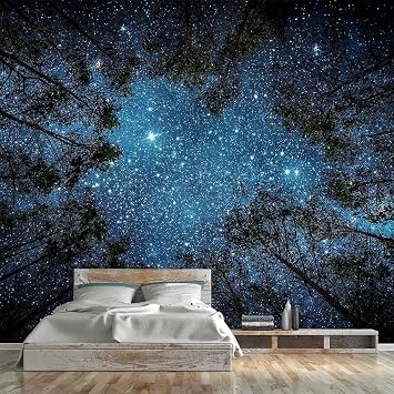 Custom Starry Galaxies Wallpaper Night Galaxy Sky Mural for Living Room Bedroom Ceiling Galaxy Murals