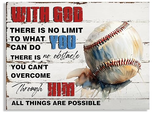 Motivational Baseball Wall Art Posters ，Watercolor Vintage Baseball Art, Inspirational