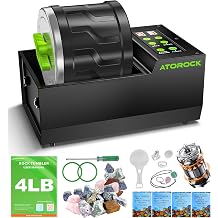 A1 Professional Rock Tumbler Kit, 4LB Extra-Large Barrel with Cutting-Edge Brushless Motor, Adjustable Speed & Timer, Durable Metal Base for Adults & Rock Collectors &ndash; Includes Full Accessories