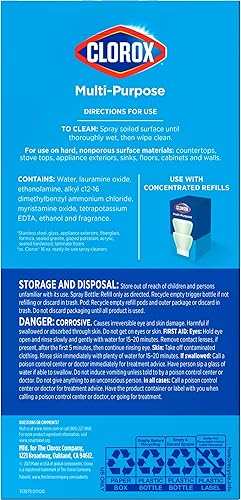 Miniatura 15 de Clorox Kit de inicio de sistema de limpieza multiusos, esenciales para el hogar, 1 botella y 1 repuesto, limón crujiente, 1.13 onzas líquidas
