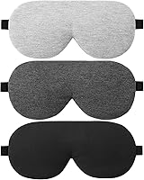 ALASKA BEAR 3-Pack Organic Bamboo Sleep Eye Masks - Contoured 3D Design, 100% Light Blocking, Pressure-Free for Cool Restful Sleep (Black, Grey, Silver)