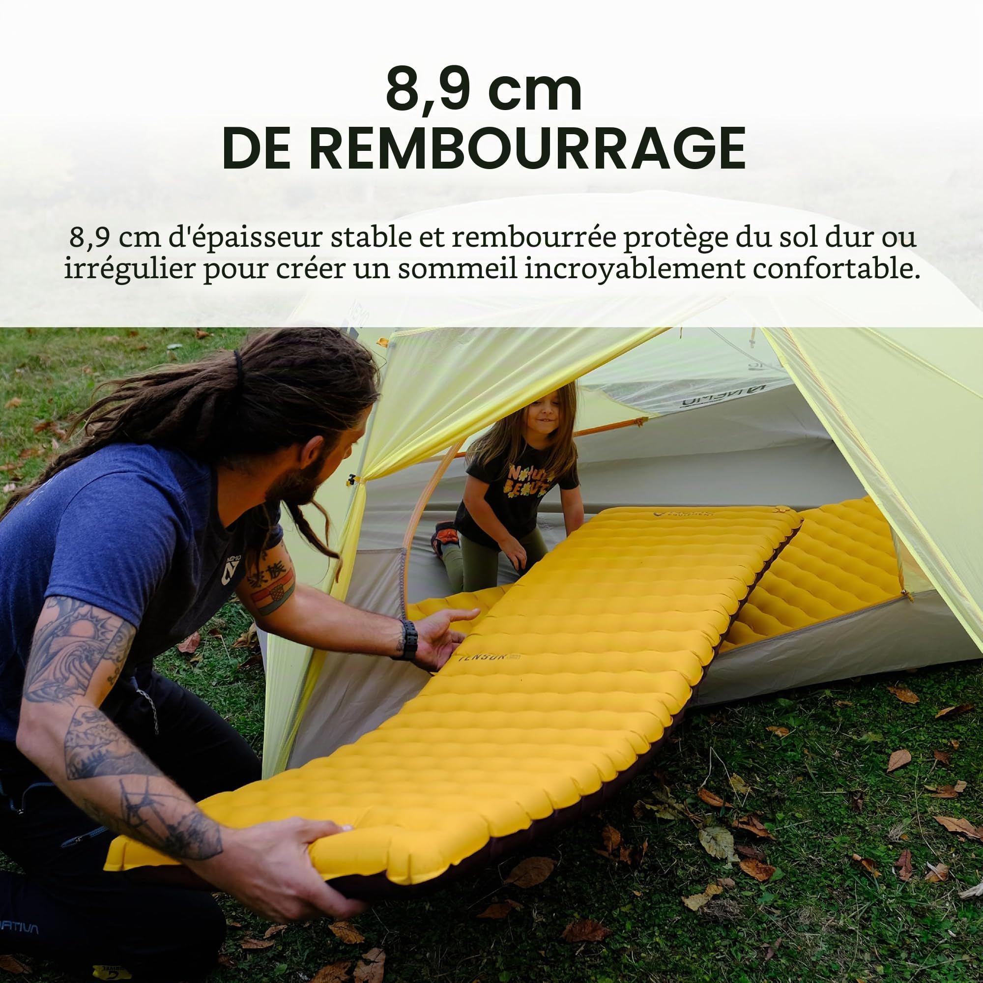 Nemo Equipment Matelas de Couchage Isolant ultraléger Tensor Trail, Standard, Momie (182,9 x 50,8 cm), Mangue/Myrtille