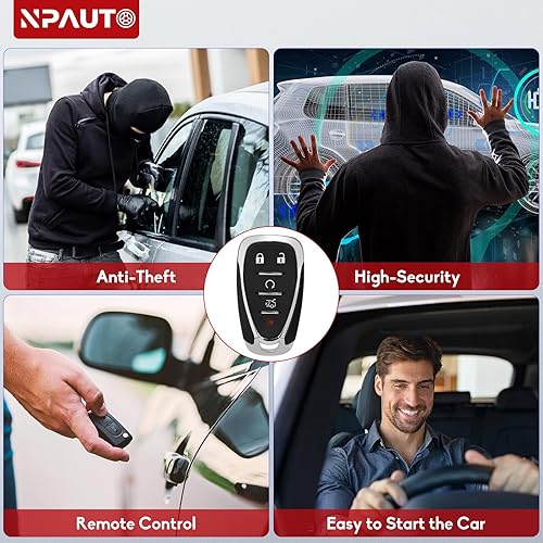 Miniatura 4 de NPAUTO Llavero de repuesto para Chevy Camaro Malibu Cruze 2016 2017 2018 2019 2020 2021, control remoto de entrada sin llave, control remoto de