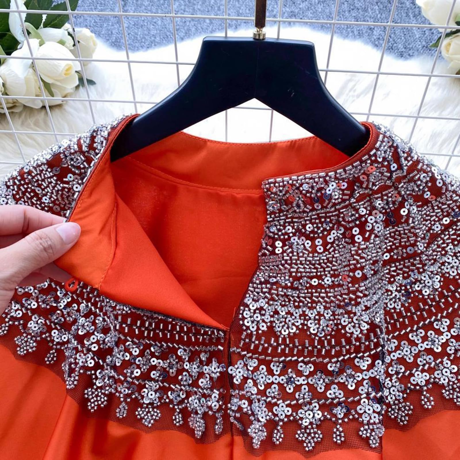 Chemises à manches longues pour femmes, blouse lantern à manches longues avec perles, style bohème, blouse de travail, t-shirts habillés