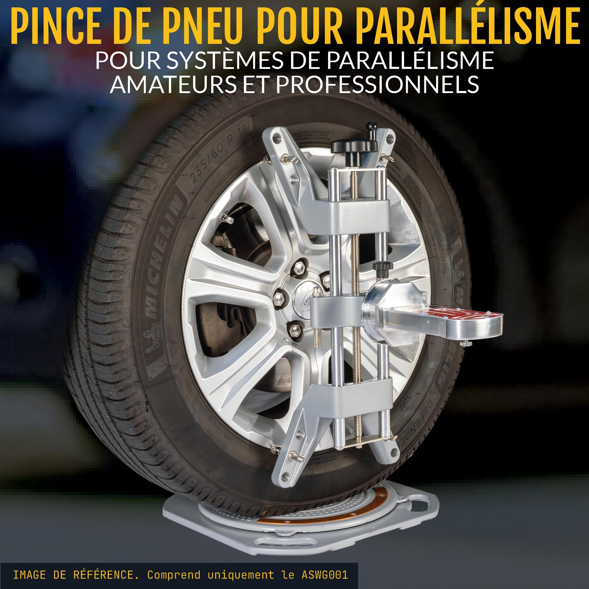 AutoSolo Serre-Roue d'Alignement Économique - Outil Mécanique Auto DIY avec Adaptateur Magnétique pour Carrossage - Jantes 28-63 cm (11-25 po)