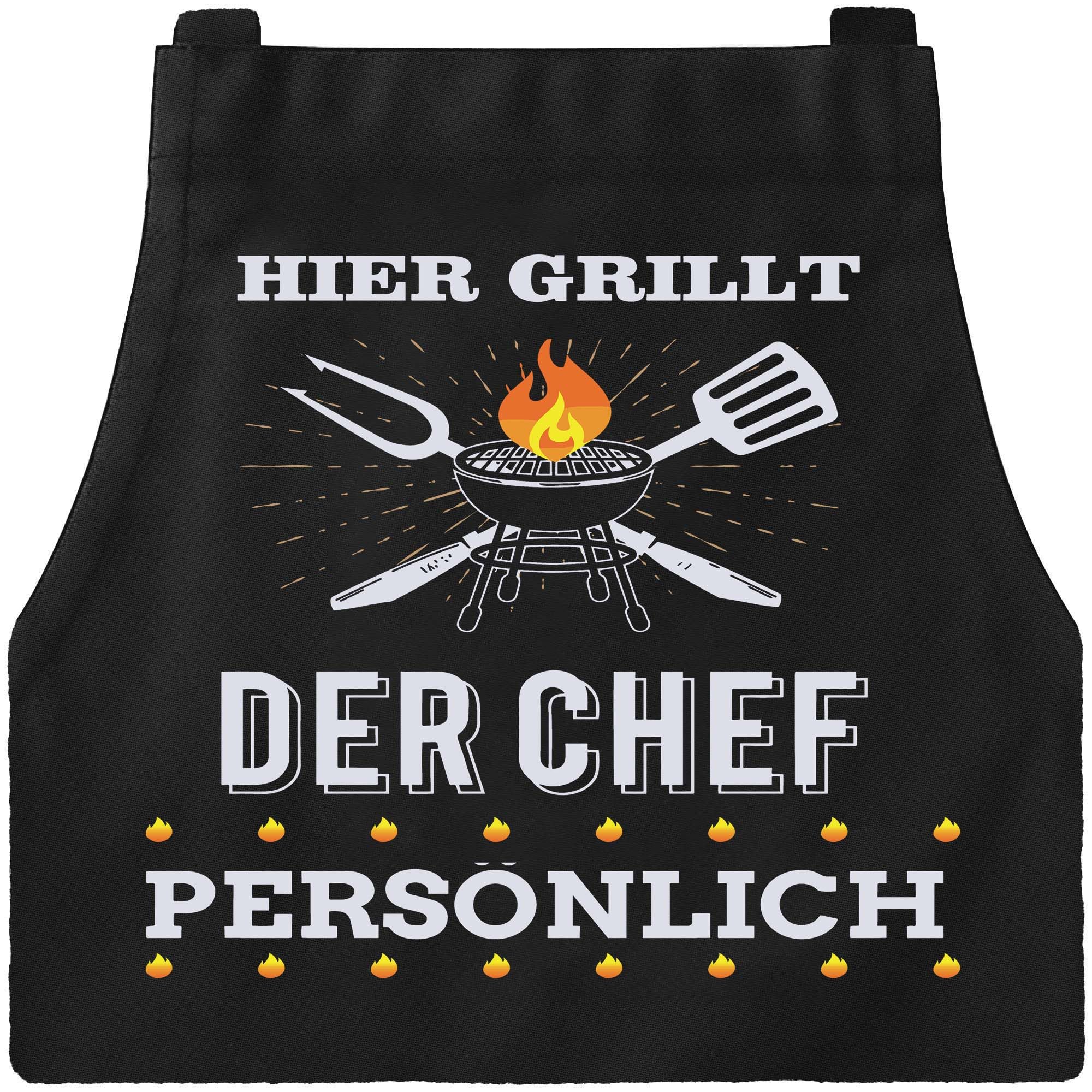 XCSJKJ Kochschürze Herren Grillschürze für Männer Schürze Lustig, mit 4 Taschen Grill Schürze für Männer Küchenschürze Herren - HIER GRILLT DER CHEF