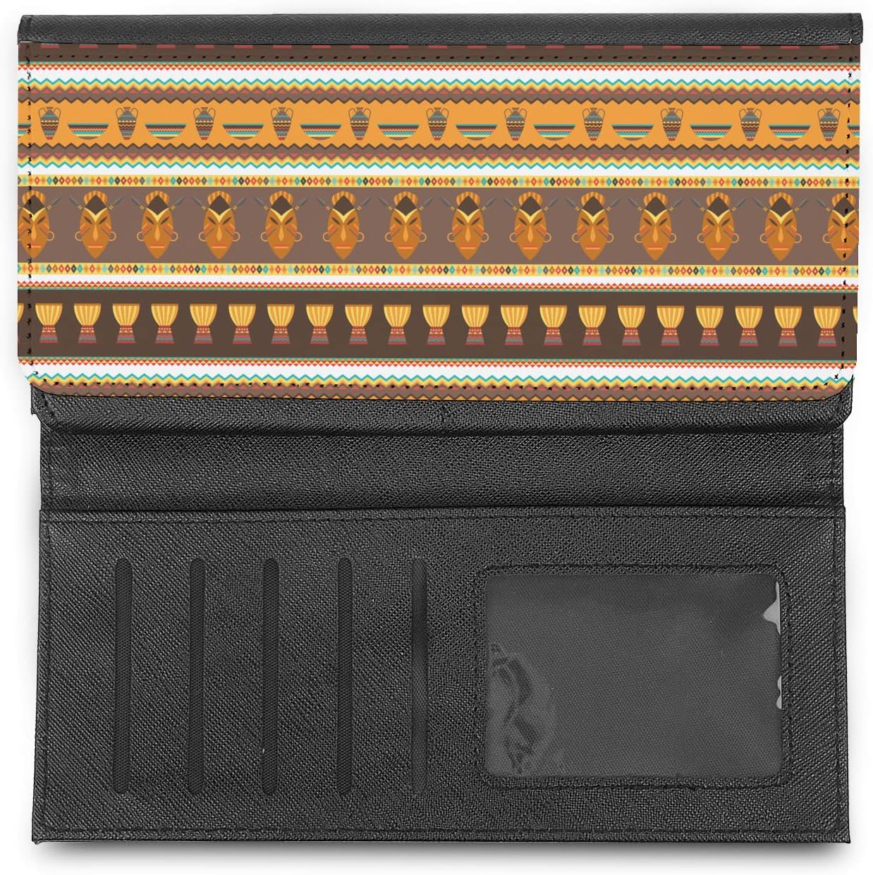 African Masks Leatherette Ladies Wallet