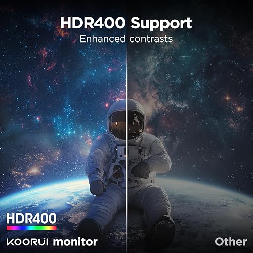 KOORUI Ecran PC Gamer 34 Pouces, Ecran Gaming incurvé, 200Hz, 1440P 1ms WQHD, Adaptive Sync, HDMI 2.0 Display Port, 1000R HDR 400, réglable en Hauteur, VESA Mountable, Eye Care - 4