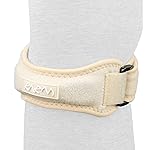 KARM Patella Band - Patellar Tendon Support Strap - Knee Bands for Pain, Basketball, Sports - Jumpers Knee Brace for Women & Men (XS/S/M/L/XL, Single Strap, Beige)