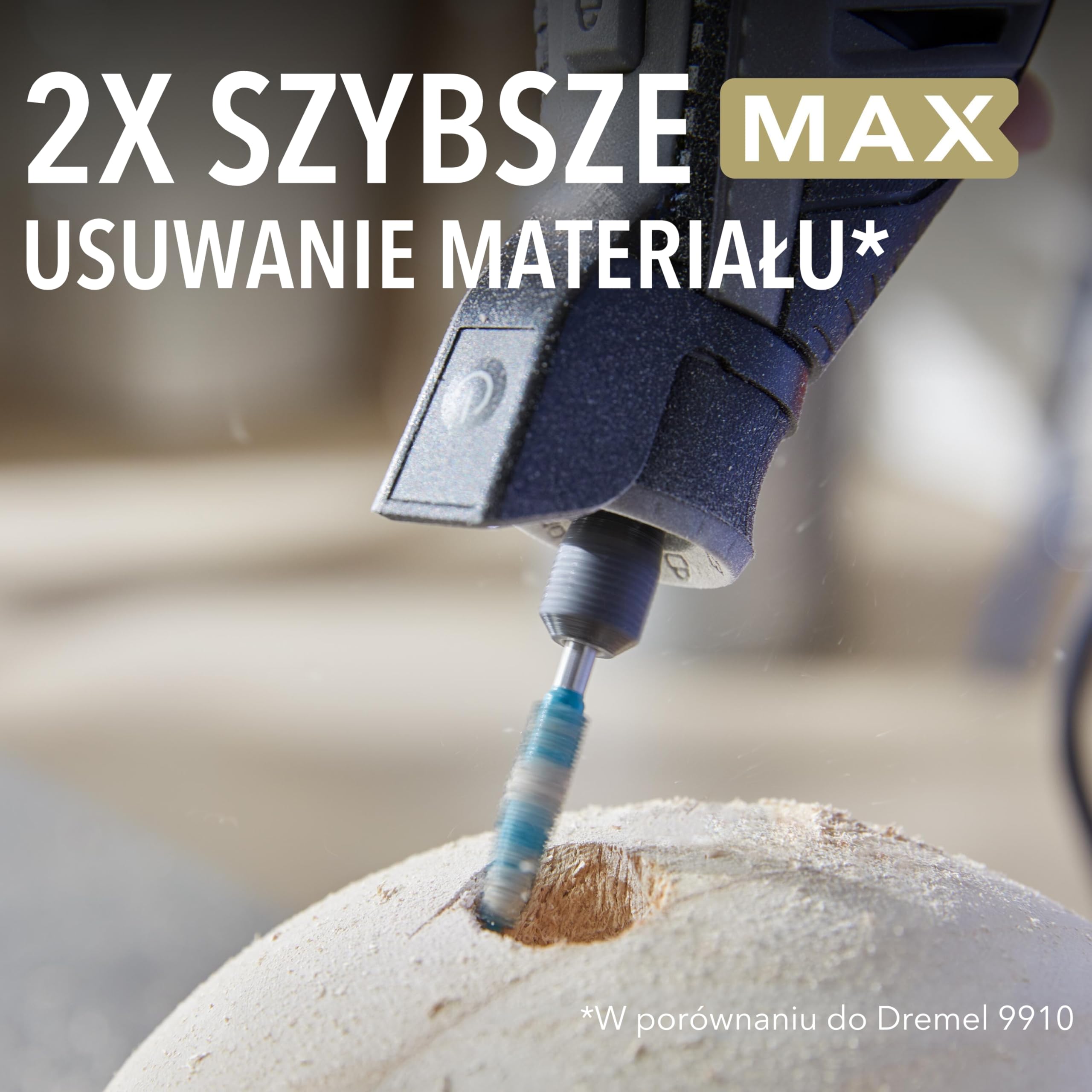 Dremel MAX High Performance Power Carving Bit (9952), materiał stal nierdzewna, 6,35 mm szerszy "stożek" do rzeźbienia głębokich otworów w drewnie, tworzywie sztucznym, piance EVA i gumie. Część