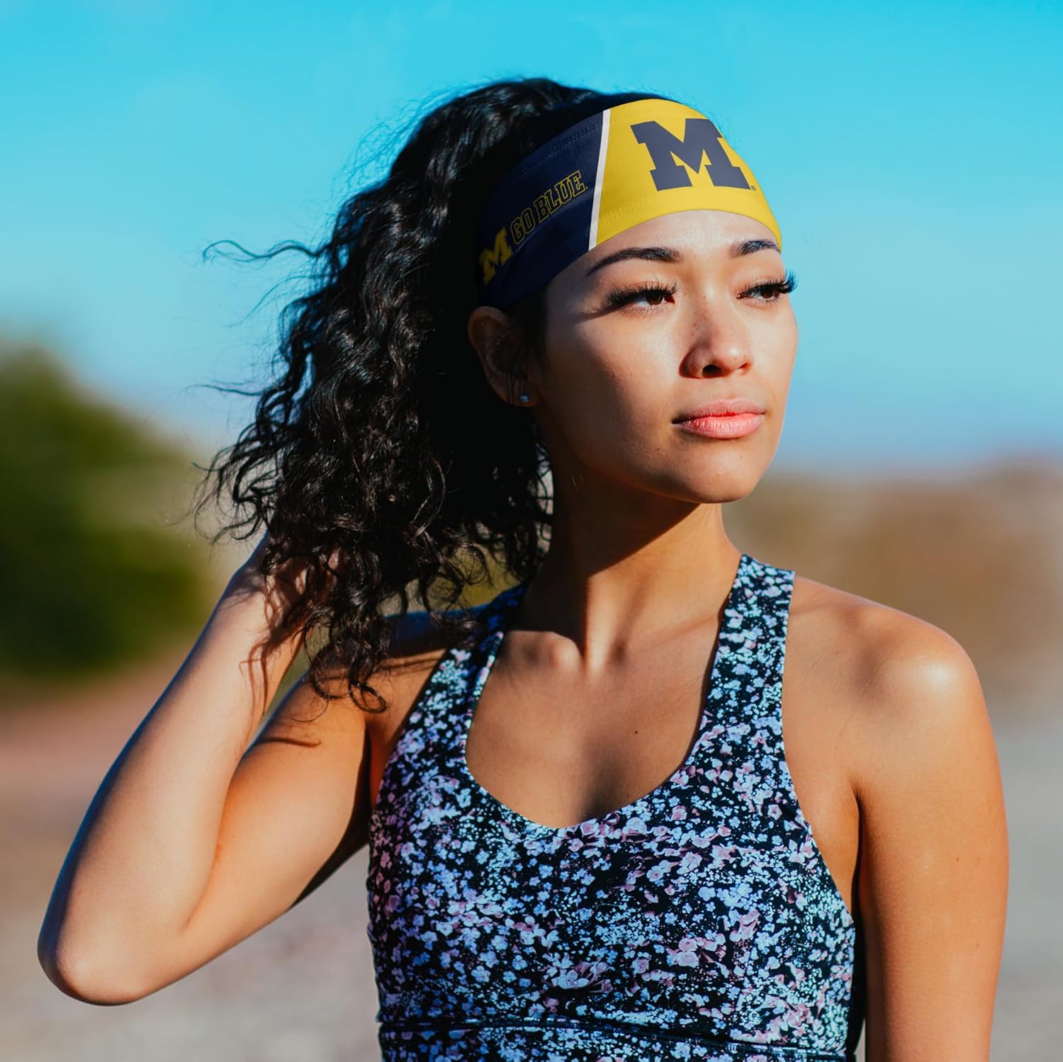 Suddora University of Michigan Headband, Michigan Wolverines Breathable Sweatbands for Sports Events, Non-slip Fabric Headband for Football, Tennis, Workout, Costumes & Cosplay - Image 5