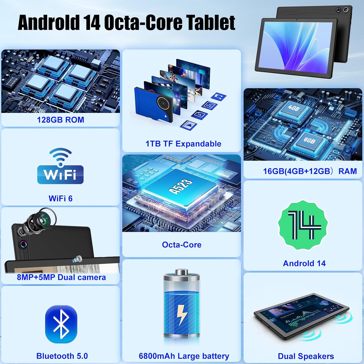 tablette tactile android 5g – vue détaillée