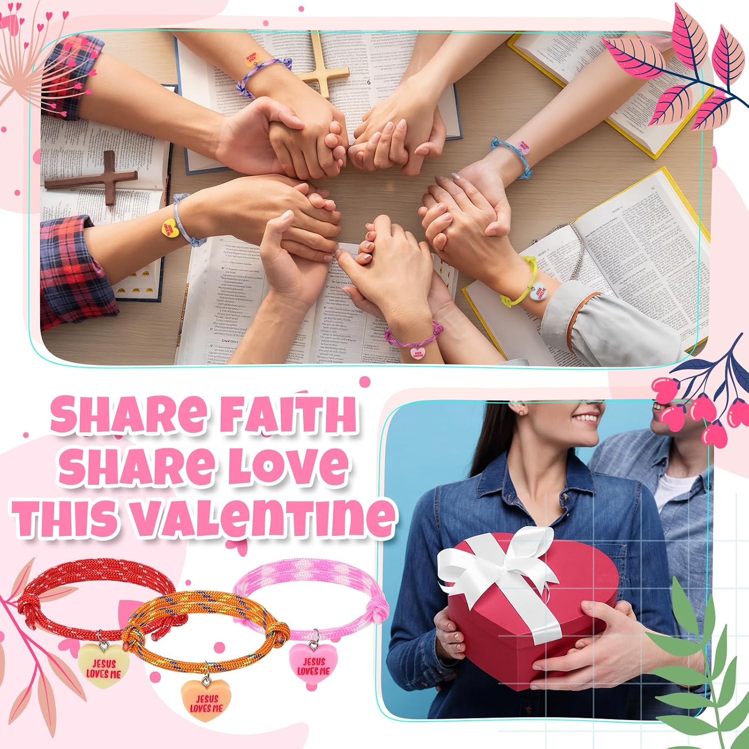 Landical Jesus Loves Me Bracelet Gifts for Women Church