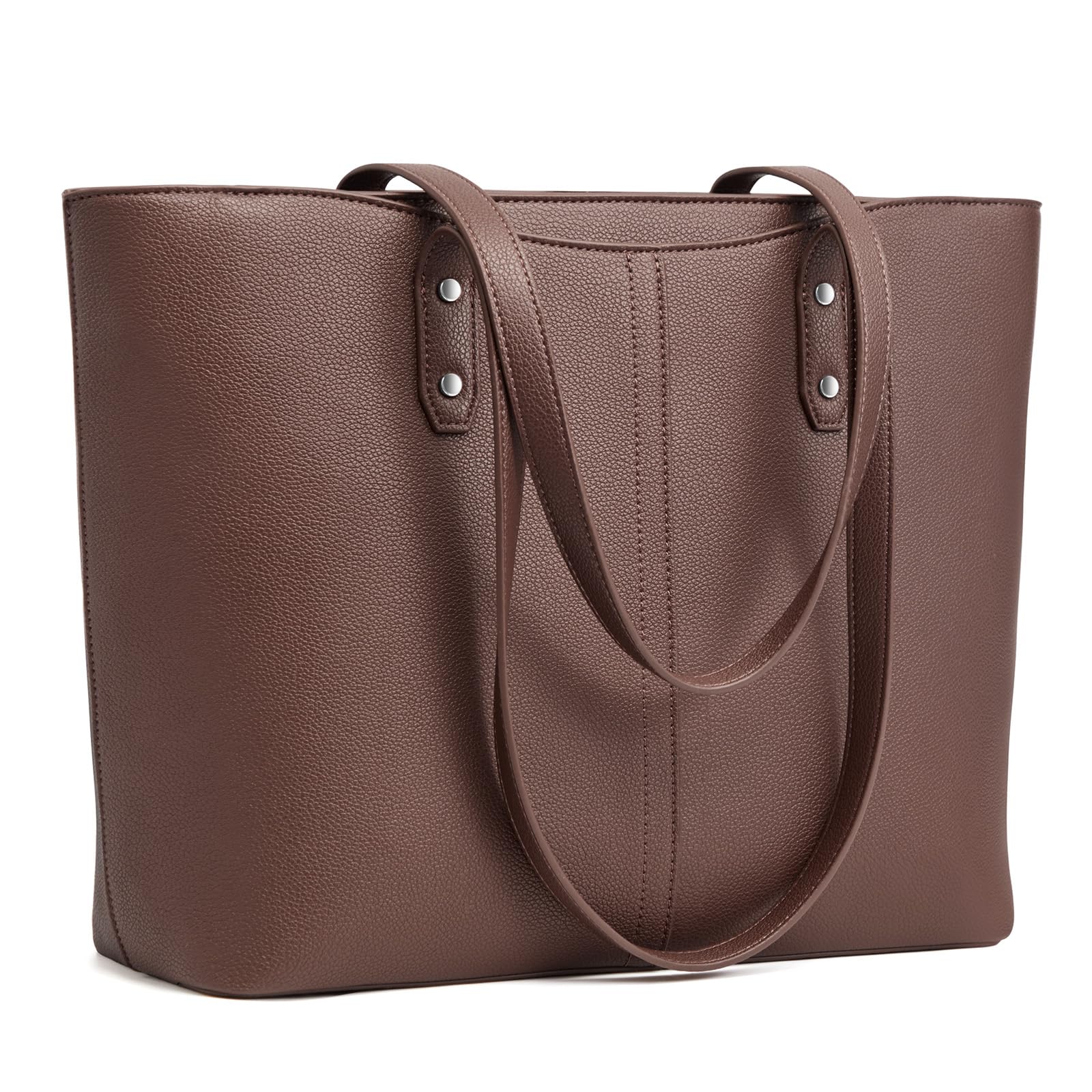 S-ZONE Grand sac fourre-tout en cuir végétalien pour femme, sac à main, voyage, déplacement, bureau, enseignante