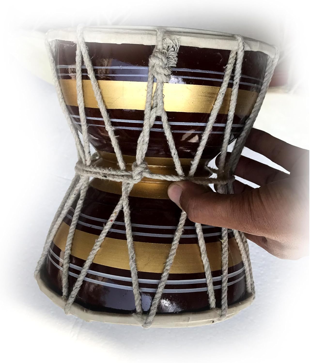 TANTU Large Shiv Deru Damru for Temple or Gift multi colour Deru to Percussionist friend