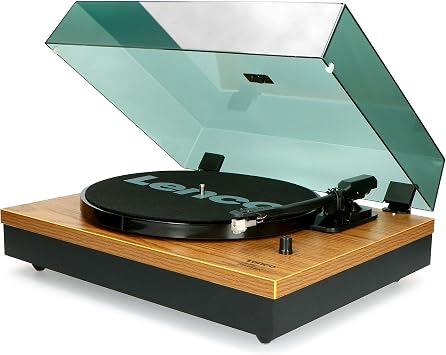 Lenco LS-300 - Hi-Fi turntable with Bluetooth - 2 x 10 W RMS with external speakers - Belt driven - Automatic stop - MDF body - Wood
