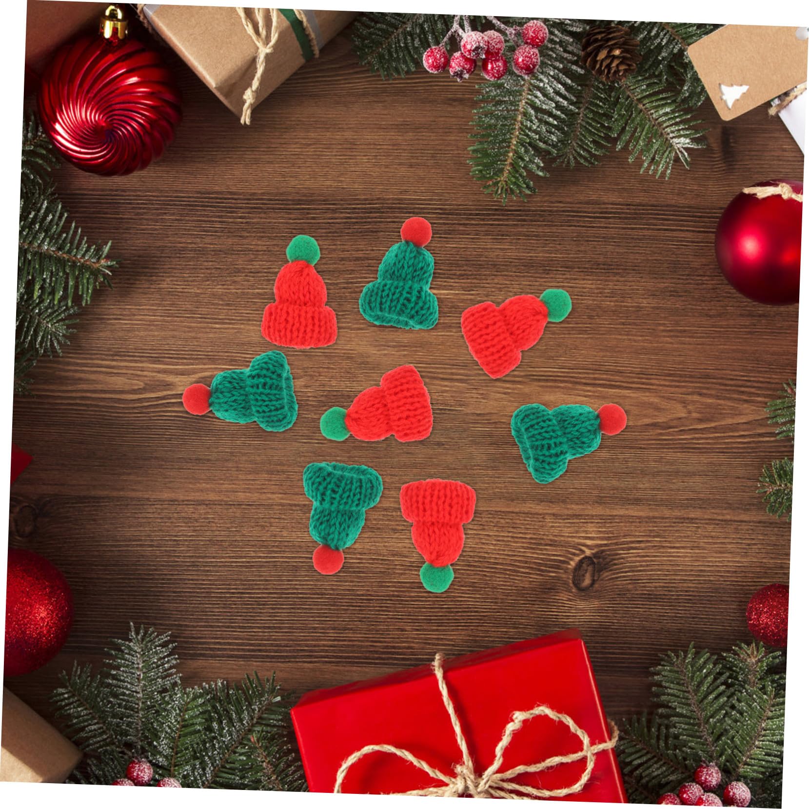 20piezas Mini Gorro De Papá Noel De Decoración Navideña De Gorros Navideños Miniatura para Manualidades para Decoración De Fiestas De Navidad y Regalos De Agradecimiento