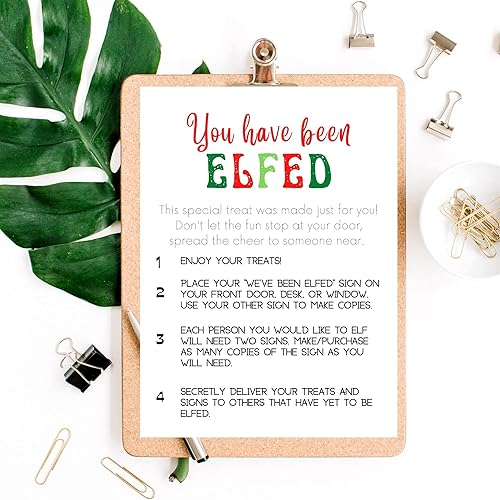 Miniatura 6 de You've Been Elfed | Paquete de 25 | Tamaño de papel estándar de 8.5 x 11 pulgadas | Hemos sido elfed | Diseño rojo, blanco y verde Navidad con mocos