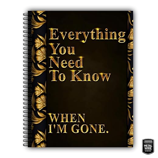 Everything You Need to Know When I'm Gone: After Death Planner, My Final Words & Thoughts, Personal Wishes, Online Accounts, Important Information ... Leave Behind I'm Dead Now What Record Keeper