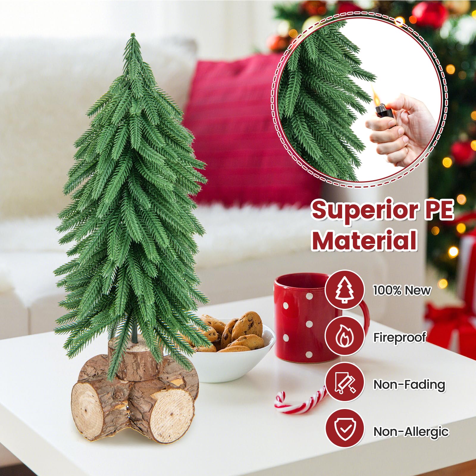 Sapin De Noël Artificiel 93 Cm KOMFOTTEU – 96 LED Intégrées, 8 Modes D'éclairage, Base Métal – Pour Maison, Bureau, Magasin - 8