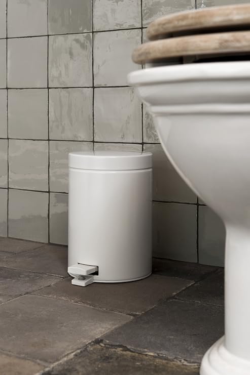 Brabantia Whi Pedal Trash Can, 5 Lt