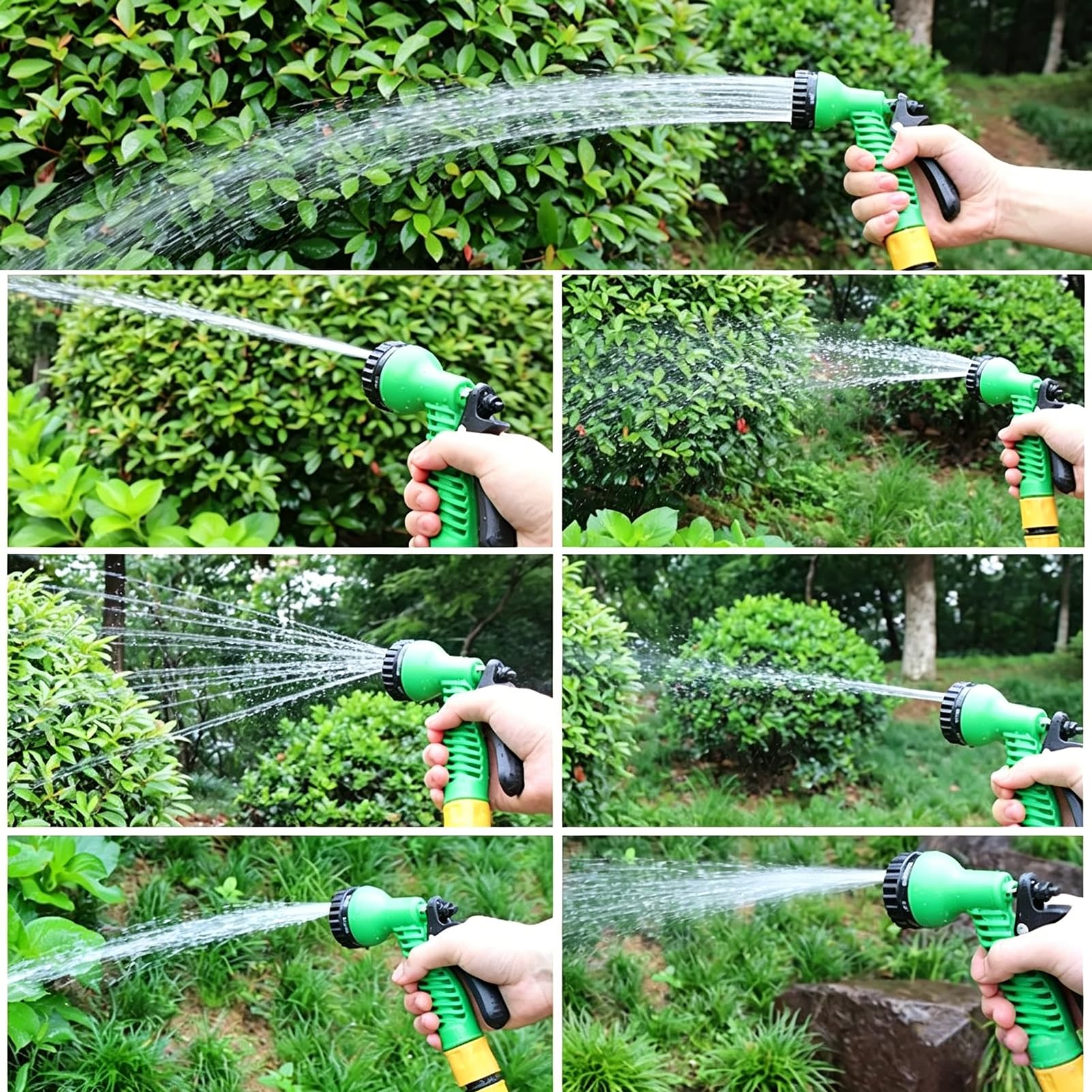 Avvolgitubo da giardino 10 m (ø 15 mm), tubo flessibile per acqua con guida per tubo, ugello e raccordi, 2 in 1 come tubo retrattile autoportante o montato a parete per uso generale