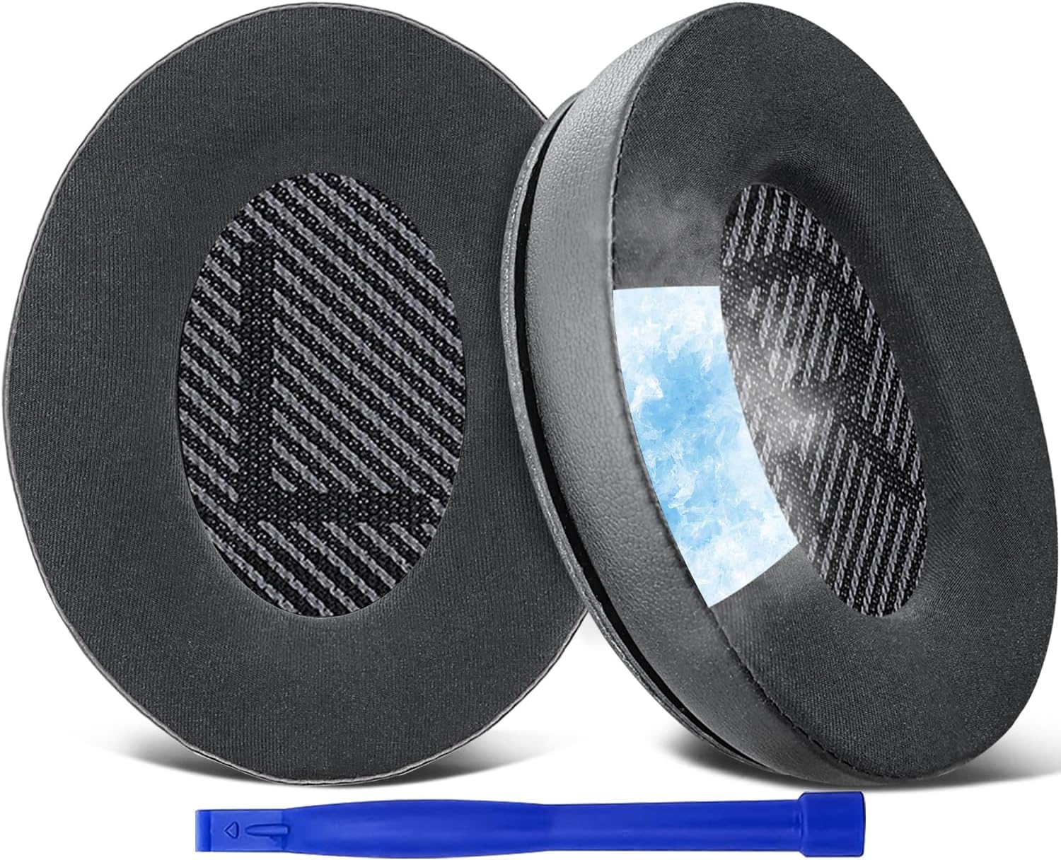 Cooling-Gel Replacement Ear Pads for Bose QuietComfort 35 (QC35) and Quiet Comfort 35 II (QC35 II) Over-Ear Headphones, Earpads Cushions with Ice Silk Fabric - Black