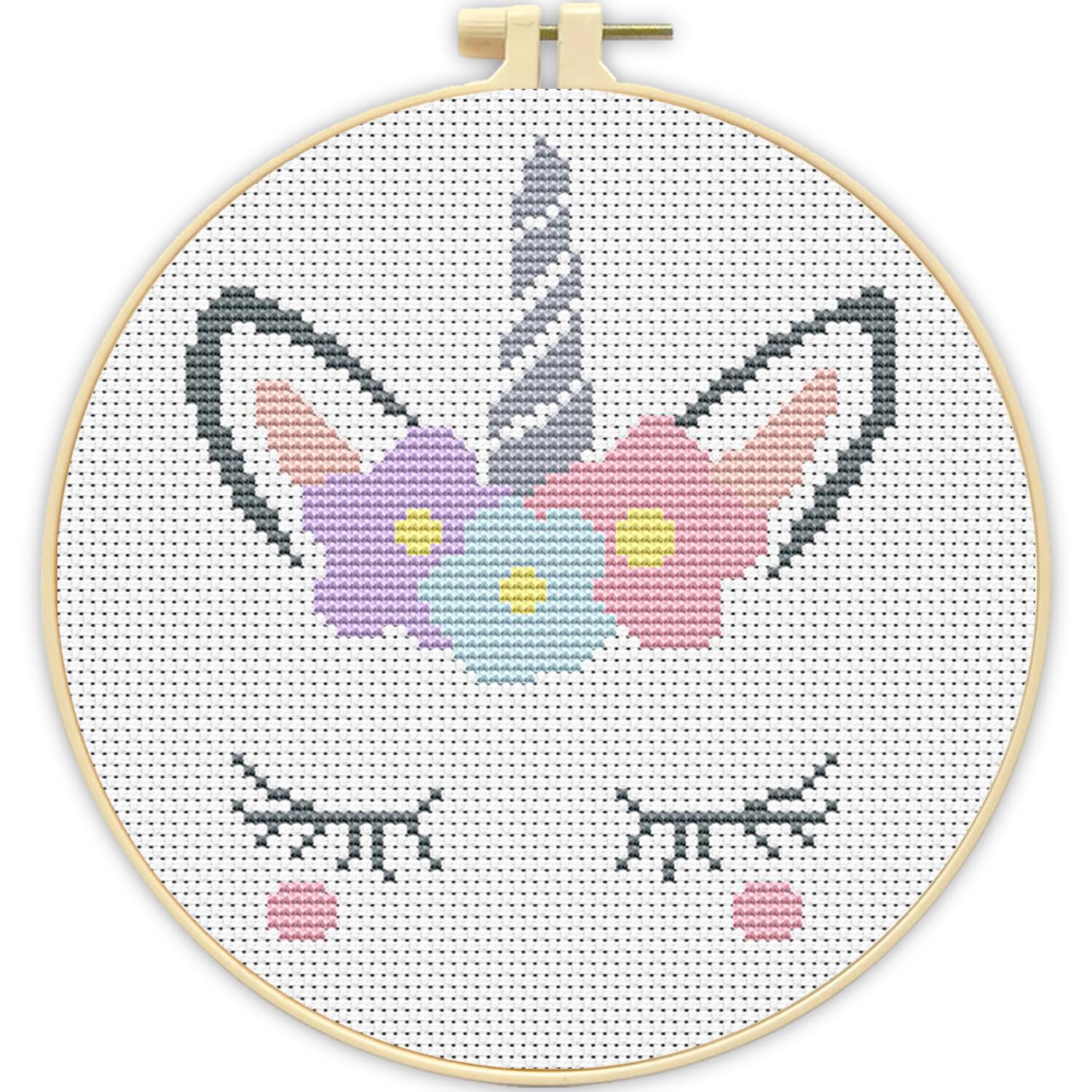 Beginner Cross Stitch Kits - Cute Rabbit Stamped Kit -11 Beginner Cross Stitch Kits - Cute Rabbit Stamped Kit -11
