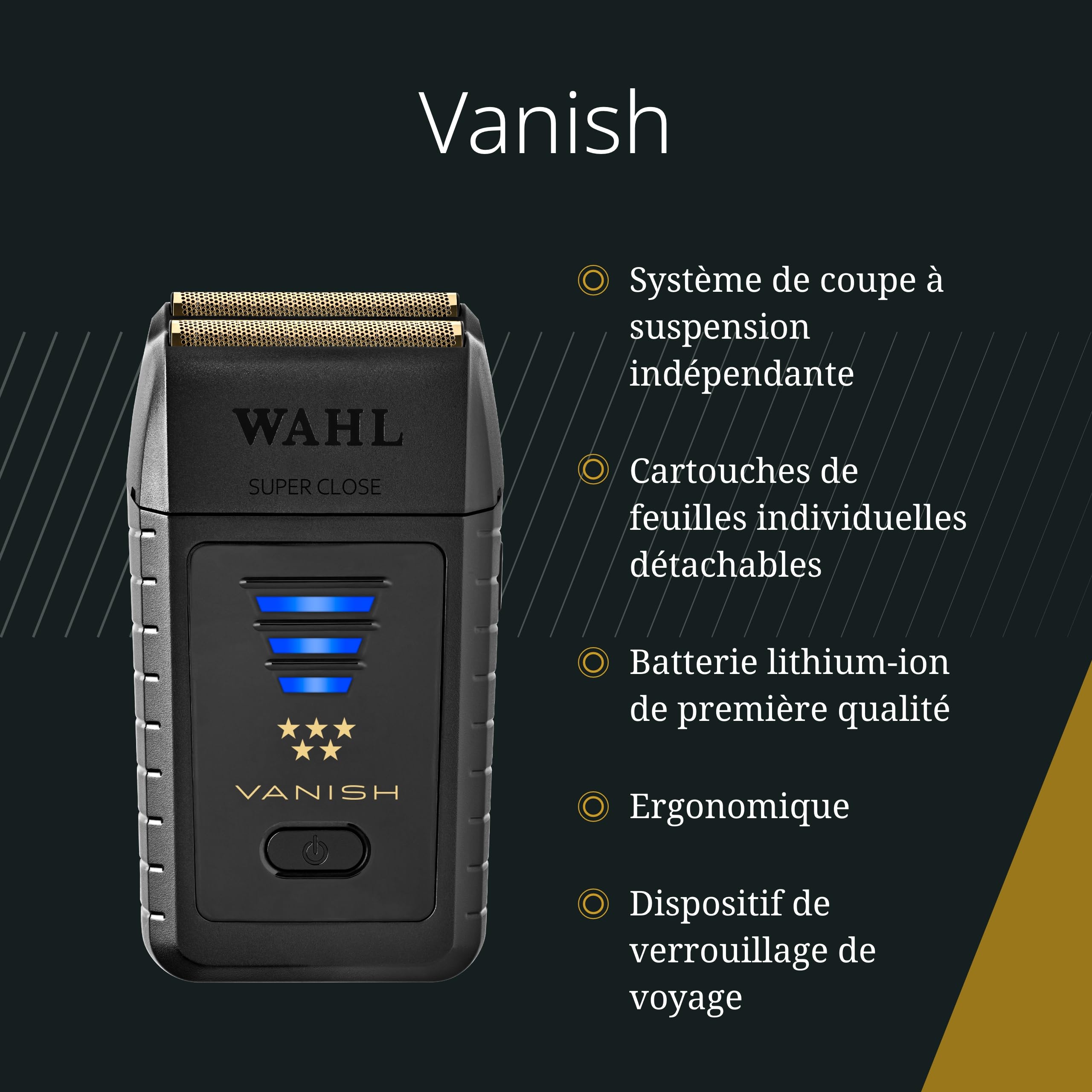 Wahl Vanish - Outil de finition - Rasoir pour un rasage doux et une finition propre