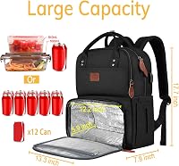 MATEIN 17 Hüvelyk Laptop Hátizsák Hűtőtáskával, USB Porttal, Utazáshoz és Munkához - 17.3 inch, Black 3