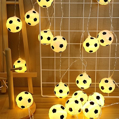 Miniatura 6 de NUOBESTY Fútbol cadena luz fútbol cadena lámpara de fútbol colgante lámpara decorativa fiesta noche luz para KTV hogar bar fiesta USB linternas