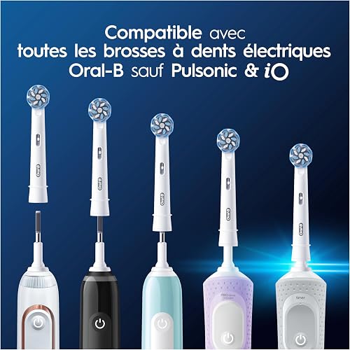 Oral-B Brossettes de Rechange Sensitive Clean, lot de 12, Blanches – Recharges Brosse à Dents Électrique Pro avec des Brins Ultra Doux pour les Gencives Saines, Emballage en Carton - 6