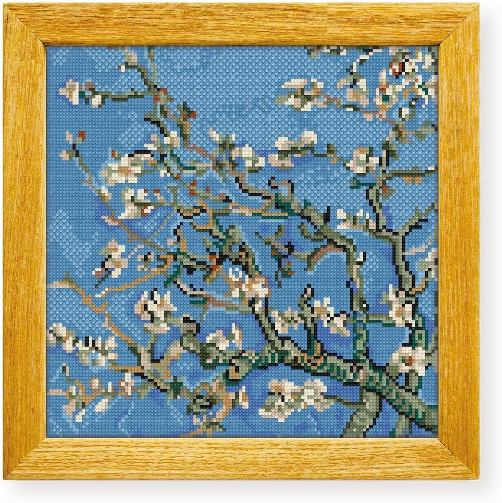 Awesome Pattern Studio Almond Blossom by Vincent Van Gogh DS2291, Diamond Painting Kit, Diamond Art Kits for Adults, Full Drill 5D Diamond Dots Kits. All Items Included.
