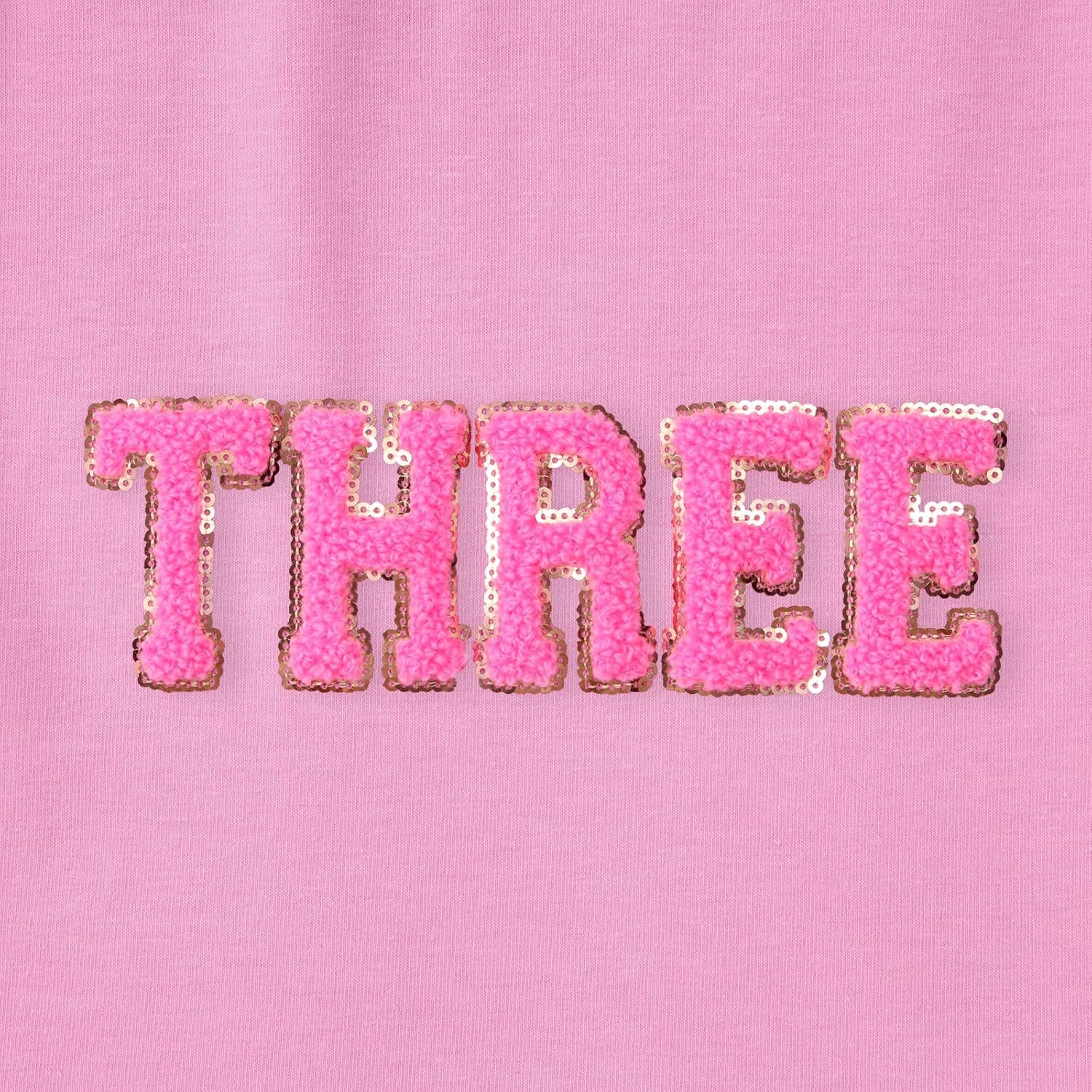 Ritatte Toddler Baby Girl Birthday Shirt Sequin Glitter Numbers Embroidery T-Shirt Outfit Chenille Patch Gift Tee Tops 1-4T - Image 5