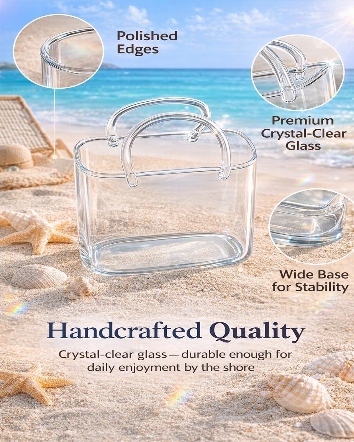 3PCS Purse Drinking Glass, Glass Purse for Drinks, 26oz Handbag Vase & Bag Cup with Straw, Decorative Cocktail & Wine Glassware for Juice Tea, Flower Purse, Unique Gift for Her