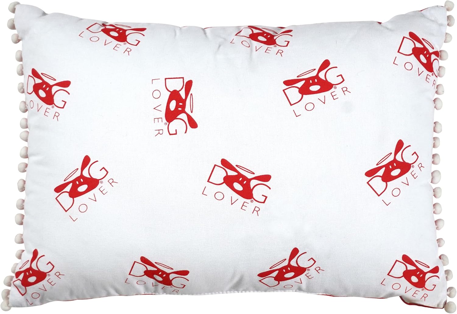 Dog is Good 14" x 20" Lumbar Throw Pillow - Reversible Dog Lover Accent Pillow with Pom Pom Fringe for Couch or Bed