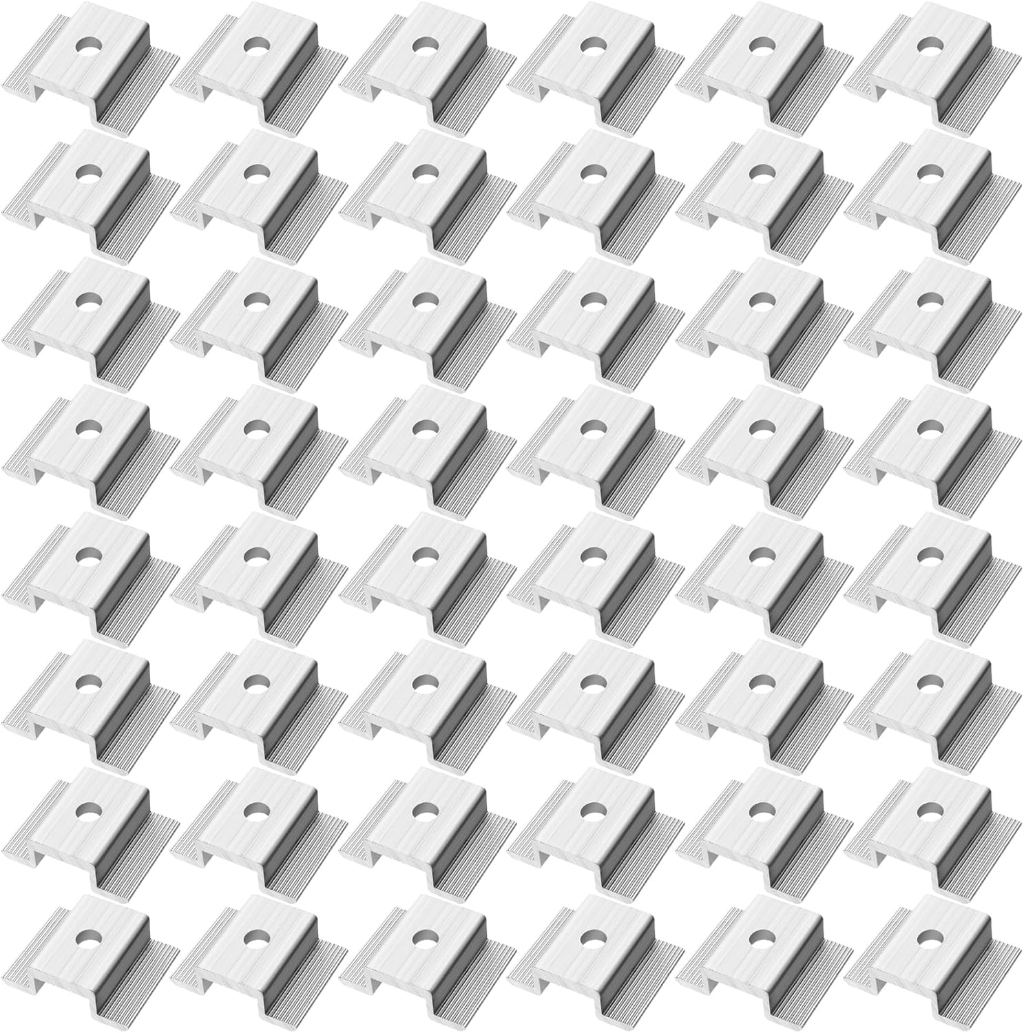 YOUEON 48 Pcs Solar Panel Mid Clamps for 35-50mm Solar Planels, 1.06 Inch Aluminum Solar Panel Bracket for Solar Panels, PV Mounting Accessories