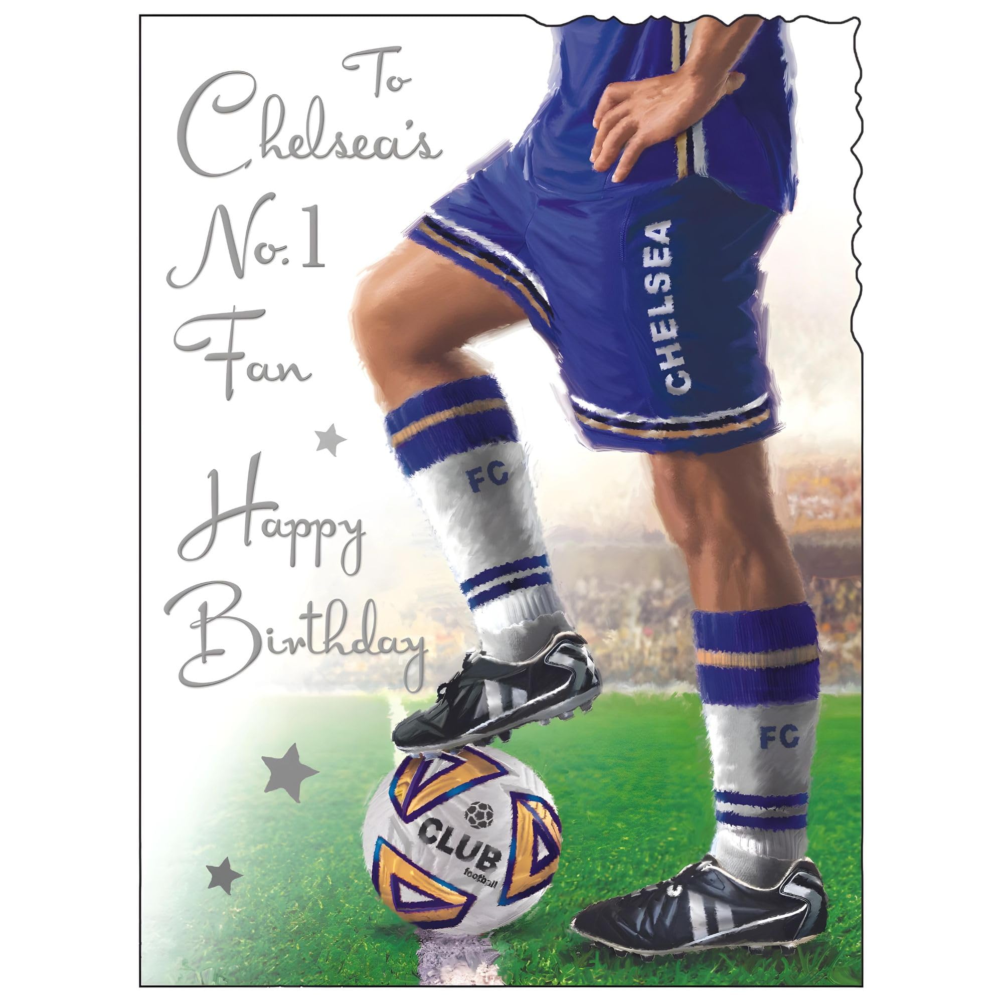 Chelsea FC Birthday Card With Personalisation Stickers - Officially Licensed, 9x6 Inches, Includes Envelope
