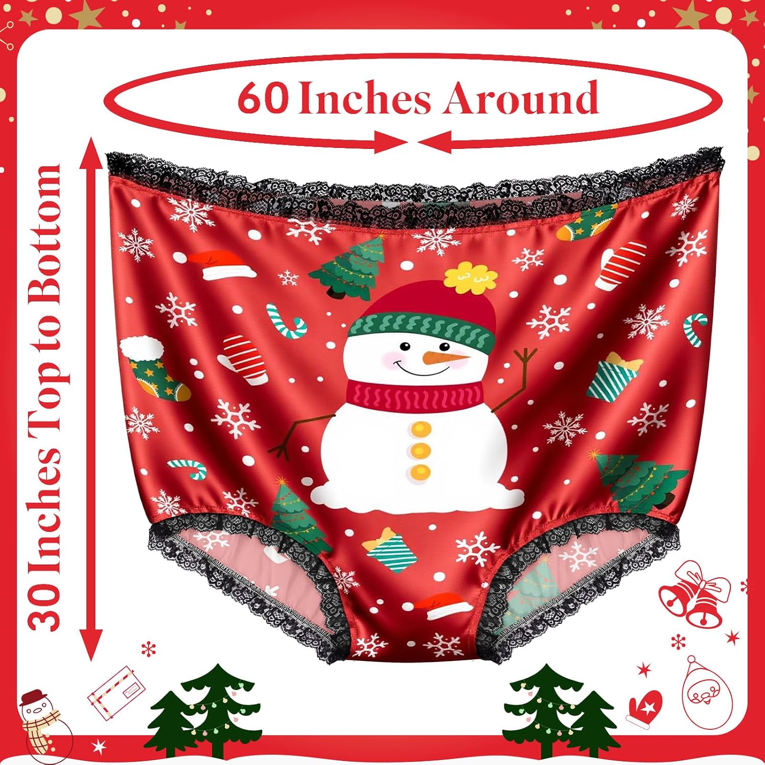 Granny Panties Funny Giant Big Underwear Christmas White Elephant Prank Gag Gift for Adult Women Men