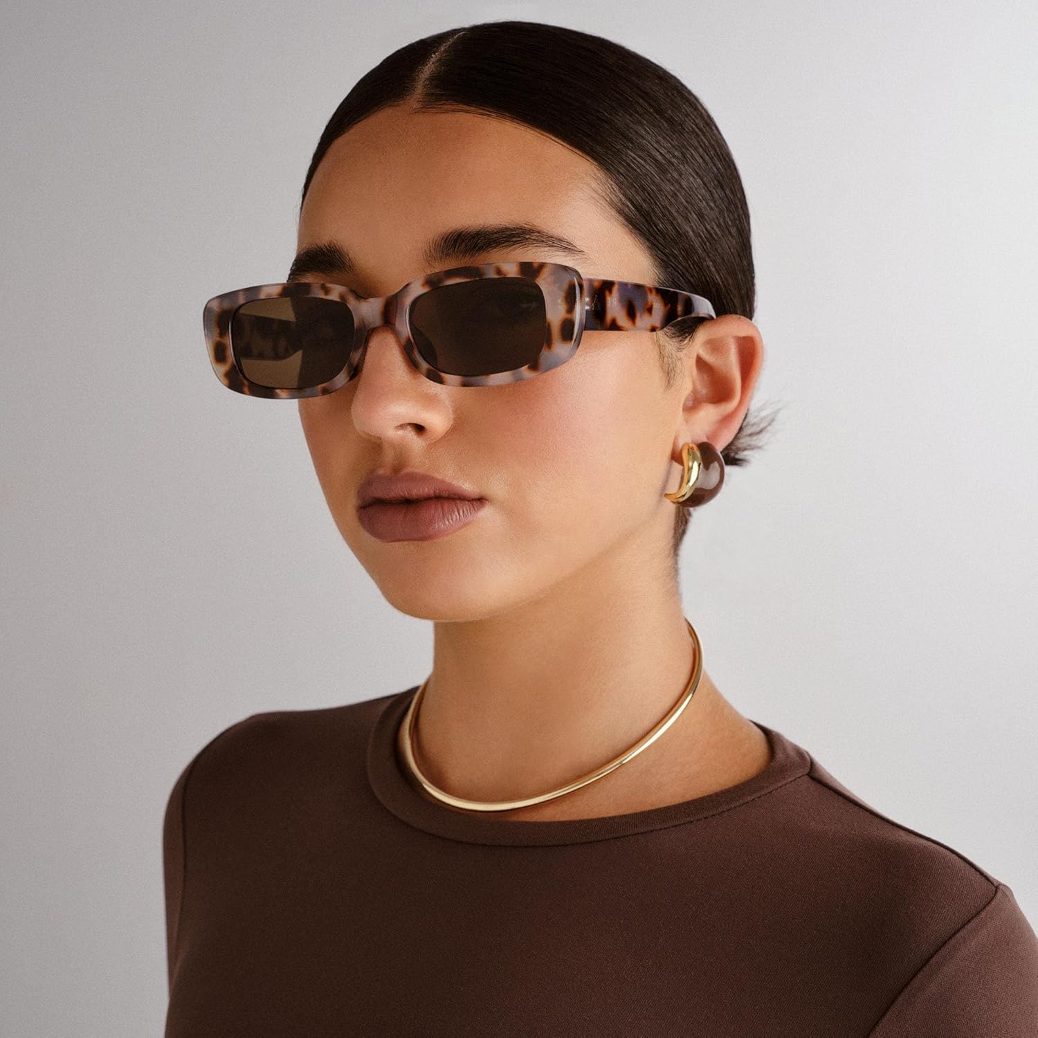 AIRE Ceres Sunglasses - Cookie Tort, Rectangle, Unisex, Sleek and Slimline Style - Image 8